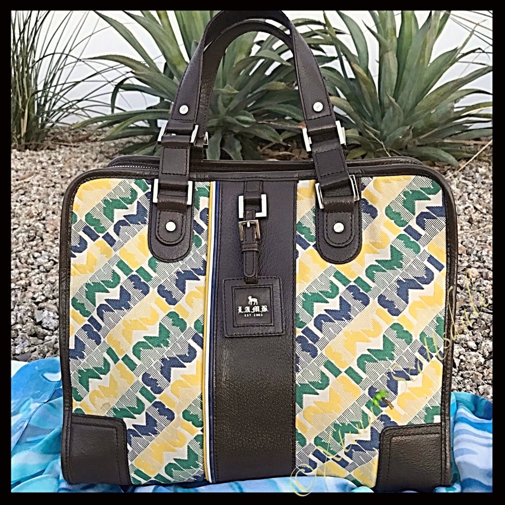 LA.M.B. Kerry Jacquard Triple Zip Oxford Handbag